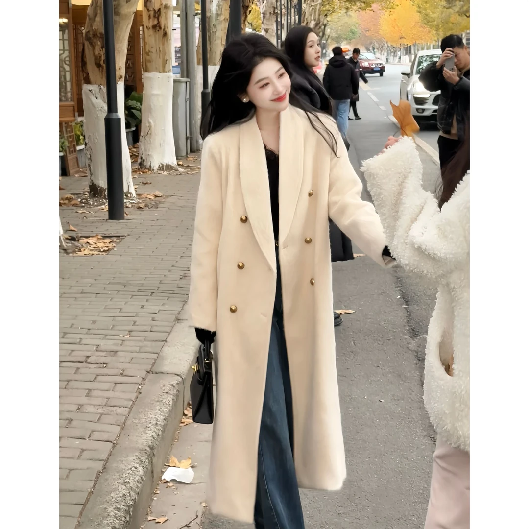 【南萱】【奶油泡芙】高级感轻奢中长款毛绒冬季羽绒服大衣3DWXZ2250