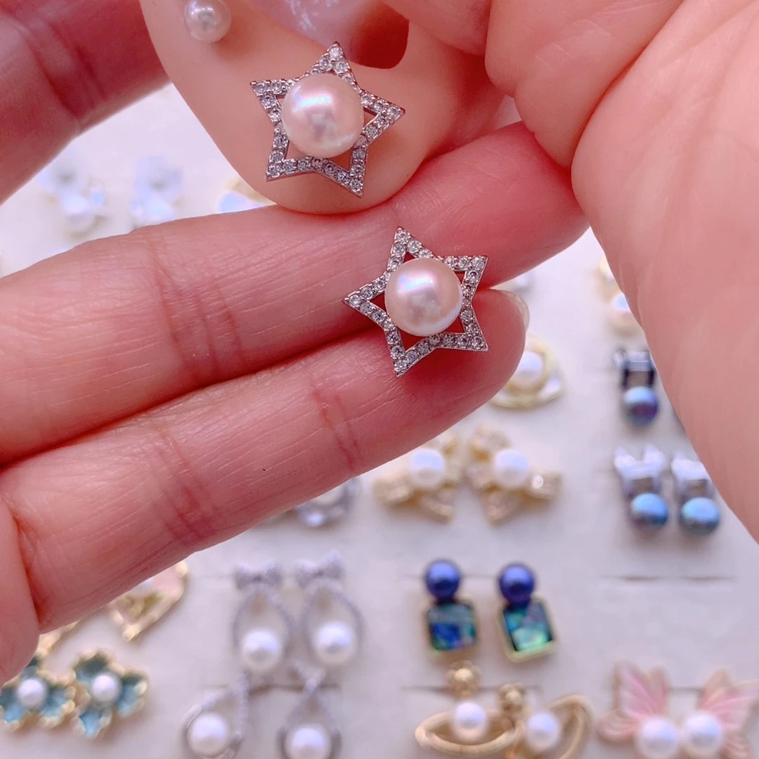 耳饰合金淡水珍珠