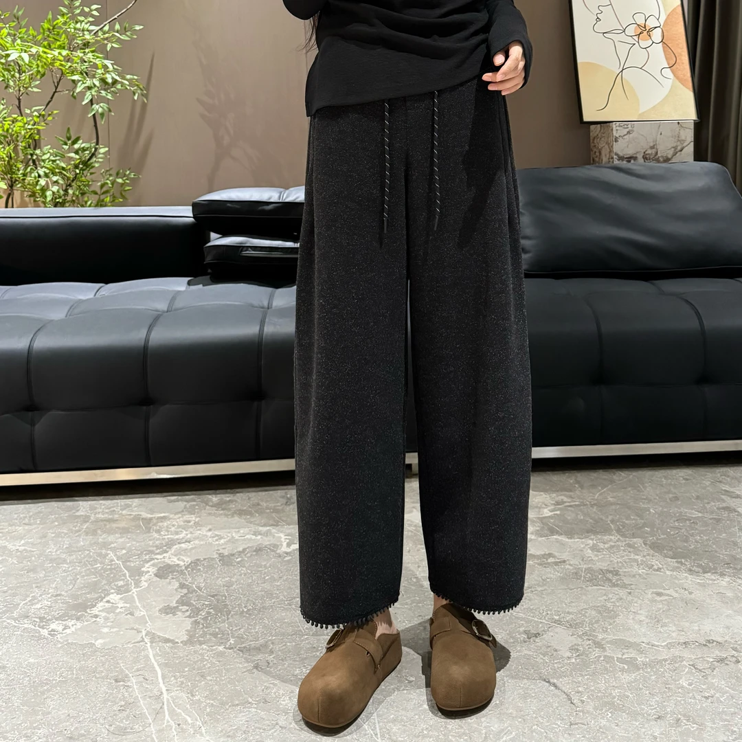 SUMU/宿慕 软糯毛呢九分奶奶裤9-17秋季2025时尚百搭休闲裤25305