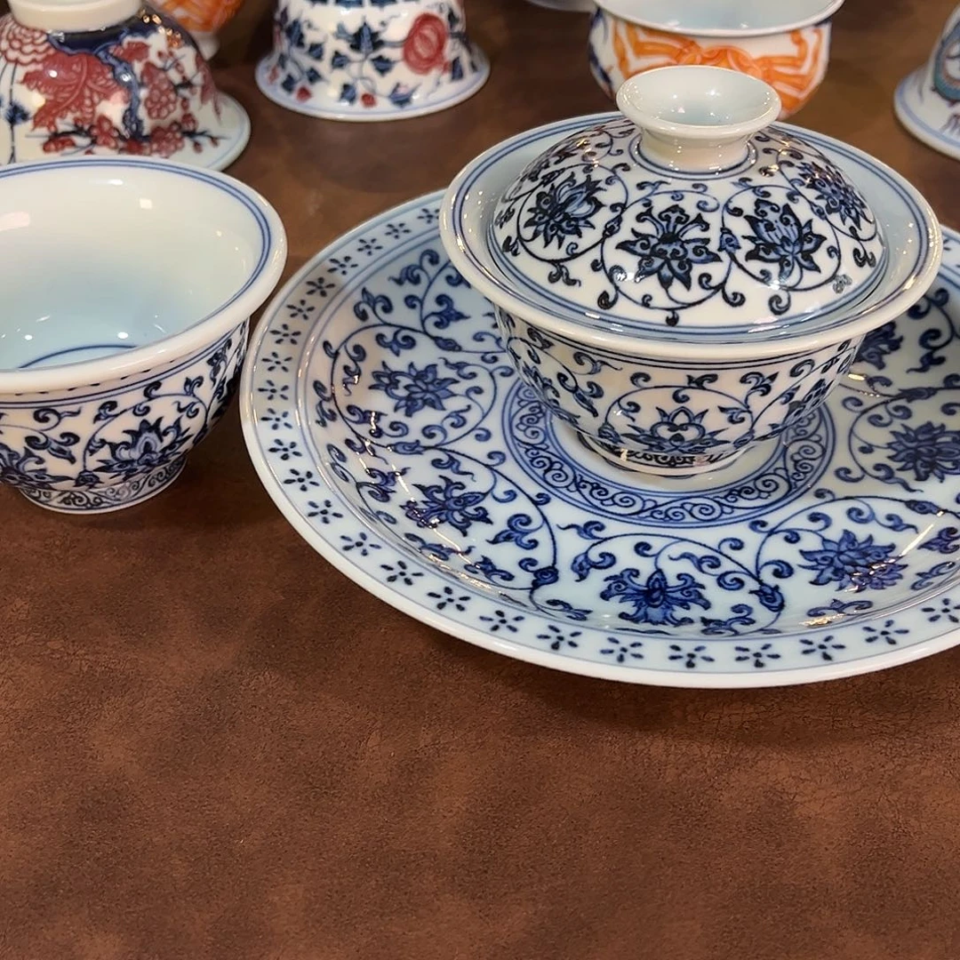 錡镇堂手工手绘三件