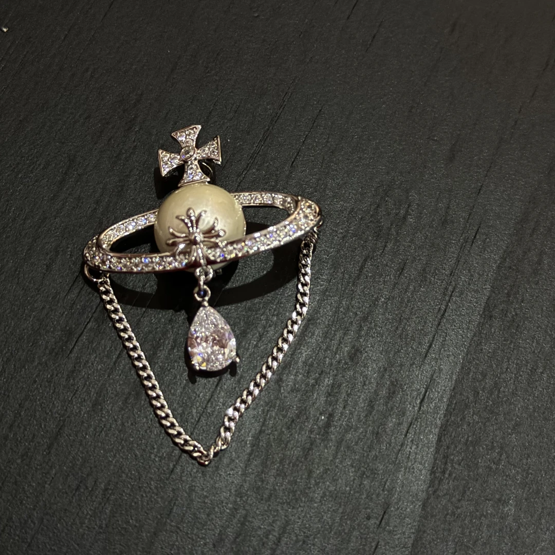 铜合金锆石胸针 HRY0-铜合金星球个性轻奢百搭胸针HRY0-1183