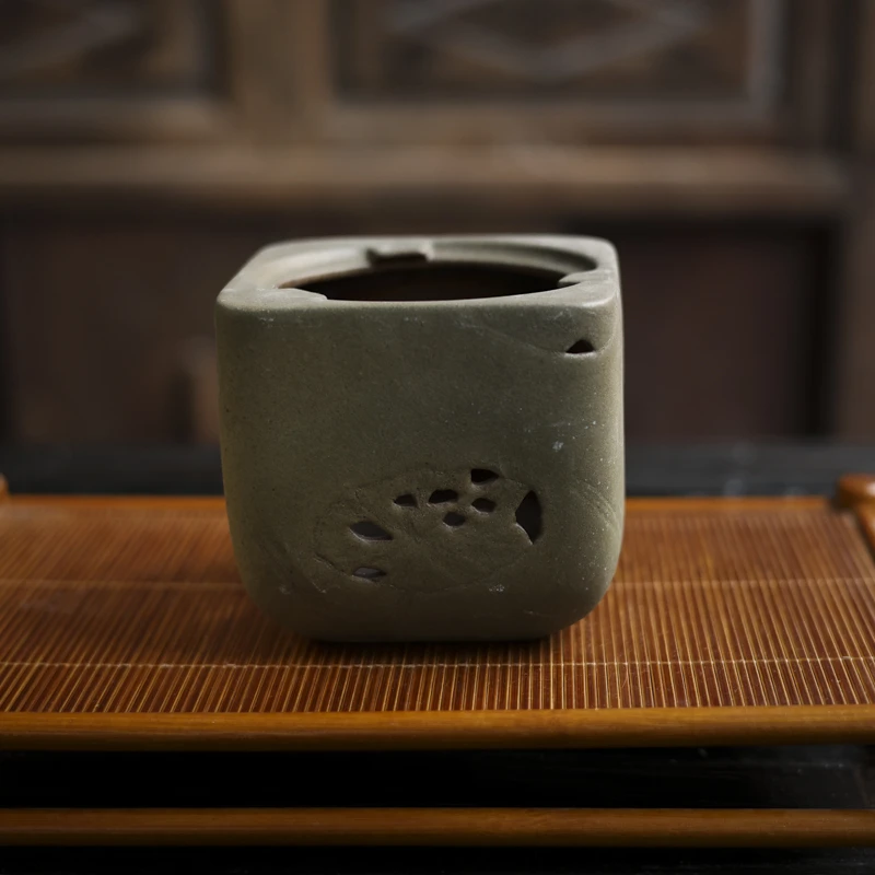 【佳香】青苔绿-灰念-荷塘酒精炉(高10.5直径11)（灰念0498）