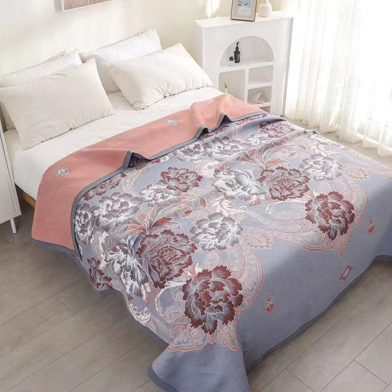 【Y大富贵荣华】230*250cm可铺可盖多层纱布亲肤通用高端床盖