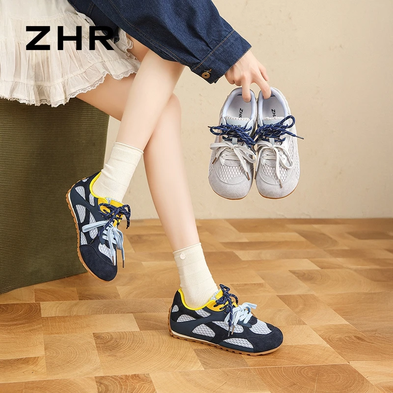 ZHR则则内增高复古撞色芒果德训鞋休闲小众潮酷鞋子女ins潮牌百搭