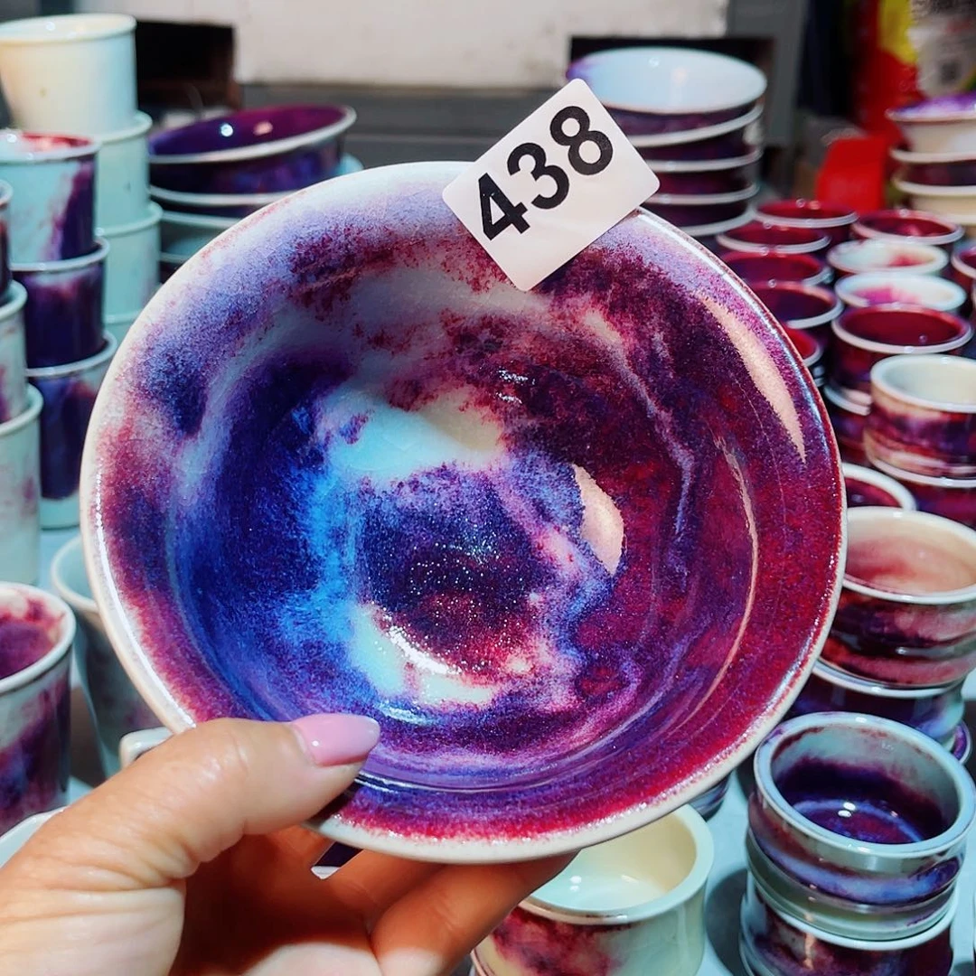 微瑕主人杯摆件钧瓷工艺品