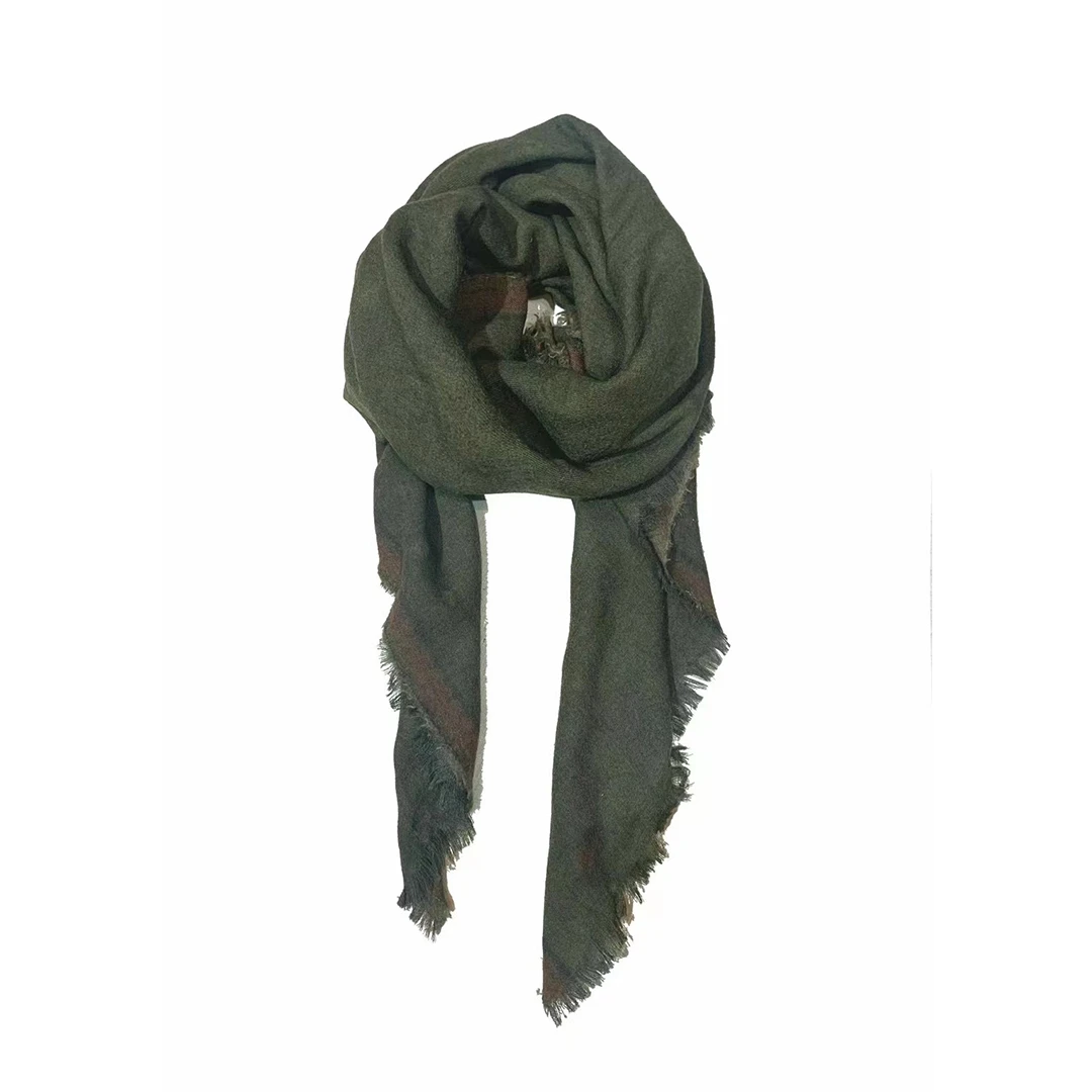 左岸迷香 Z24FW0035 布衣分享原创小众复古毛边百搭羊毛围巾披肩