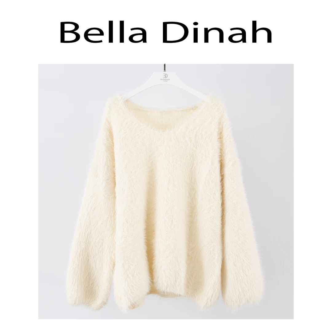 Bella Dinah 云上香草 慵懒风冬季简约加厚款针织毛衣XJJJ057