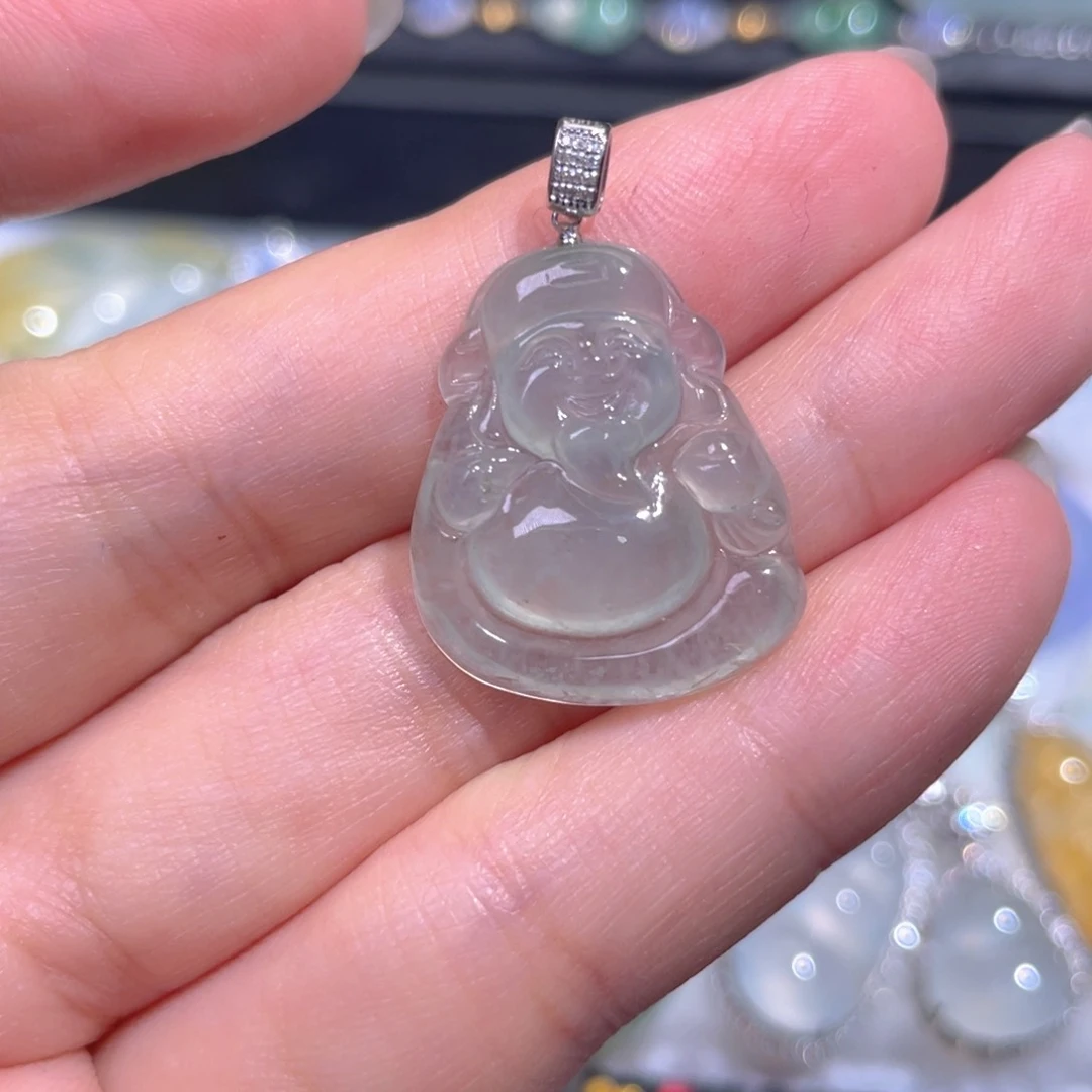 颈饰18K金镶嵌翡翠翡翠