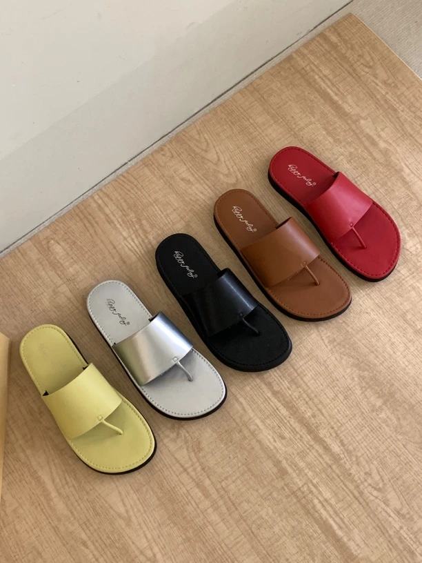 H 1855-1855 夏天度假一字带外穿防滑厚底拖鞋软底夹脚趾人字拖