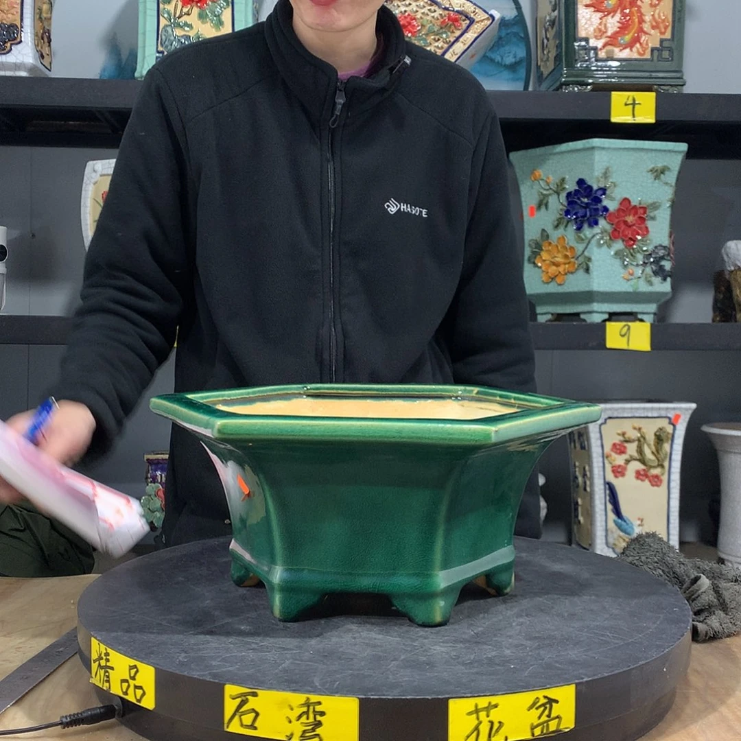 陶赛****黑阿杰石湾盆高温烧制