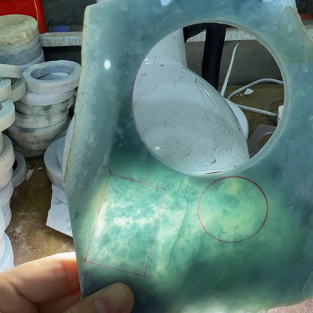 小***姐定制翡翠未镶嵌平安扣+无事牌