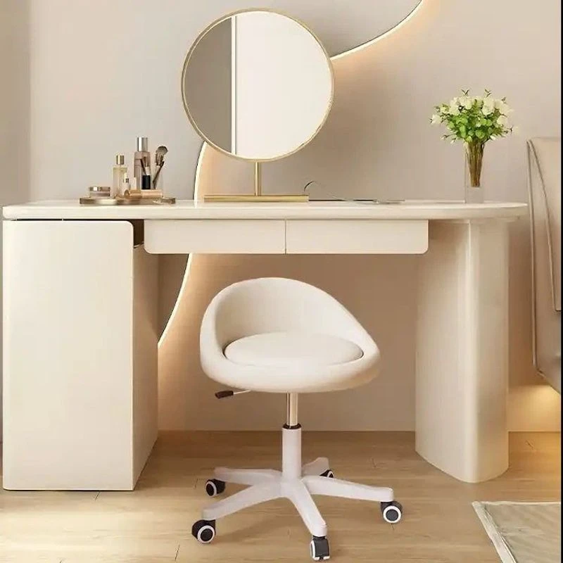 网红化妆椅女生卧室靠背软包梳妆凳奶油风美甲椅子家用简约化妆