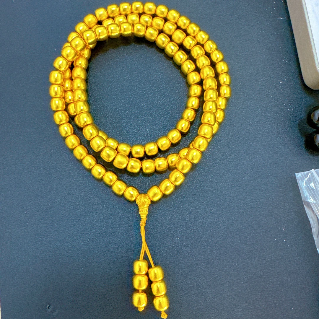 合金项链 【精工】108桶珠项链莲花三通挂链