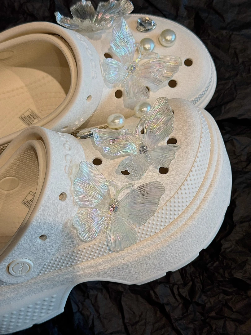 洞洞鞋配饰diy鞋花鞋扣高级感鞋饰蝴蝶装饰小小清新潮流高级装饰