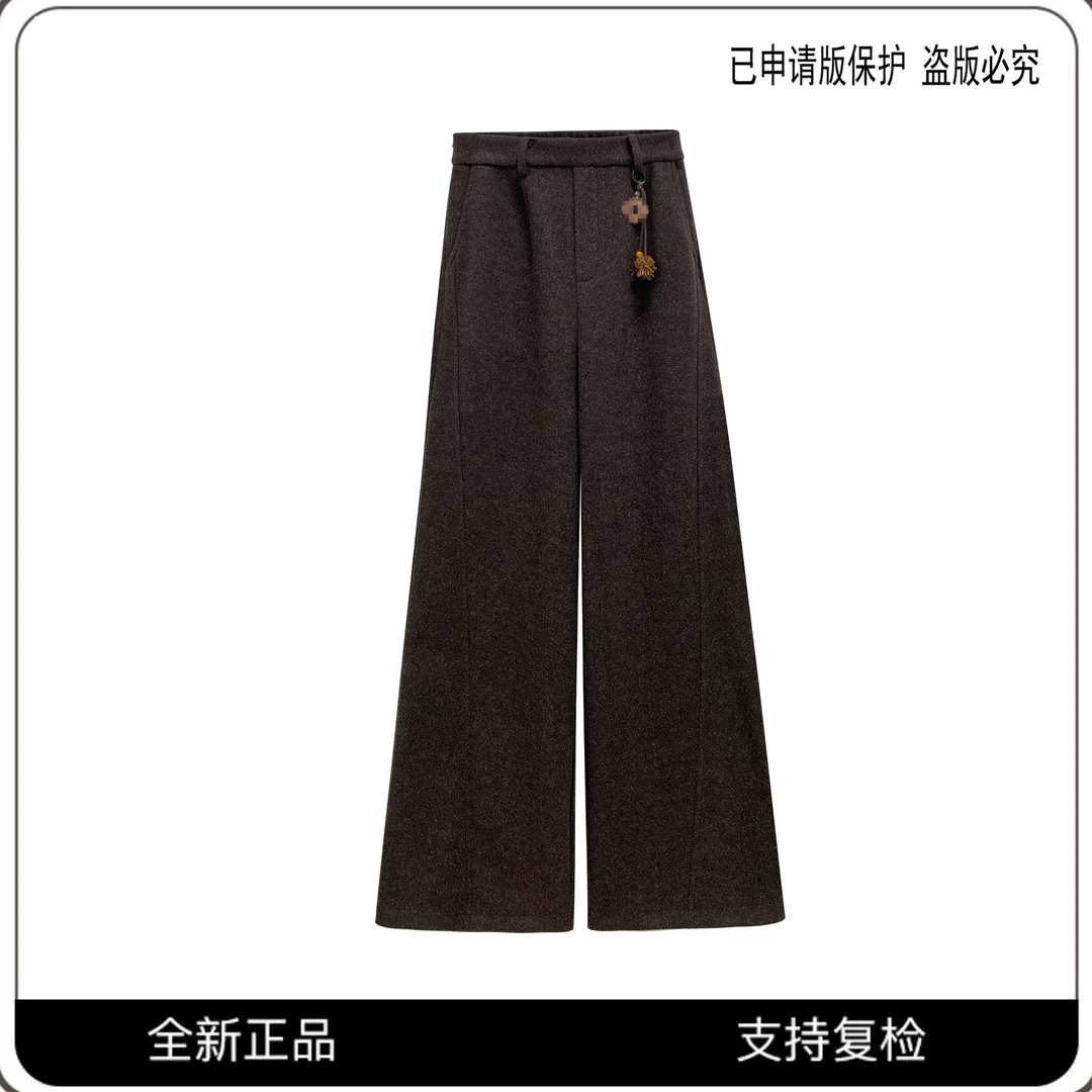 68589#CSIN轻奢简约时尚阔腿休闲裤2025秋冬潮流百搭九分裤