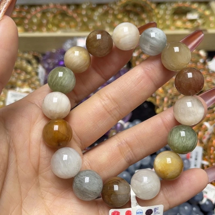 未镶嵌水晶手链彩兔毛13