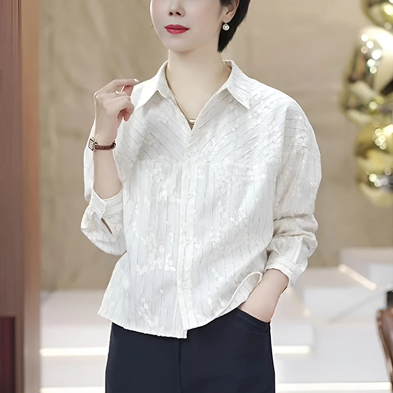 设计感时尚纯色拼接衬衫女2025年春秋季新款洋气减龄气质显瘦上衣