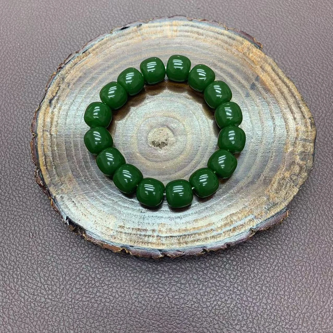 高品质满绿卡14老型珠手串-时尚-百搭-精美