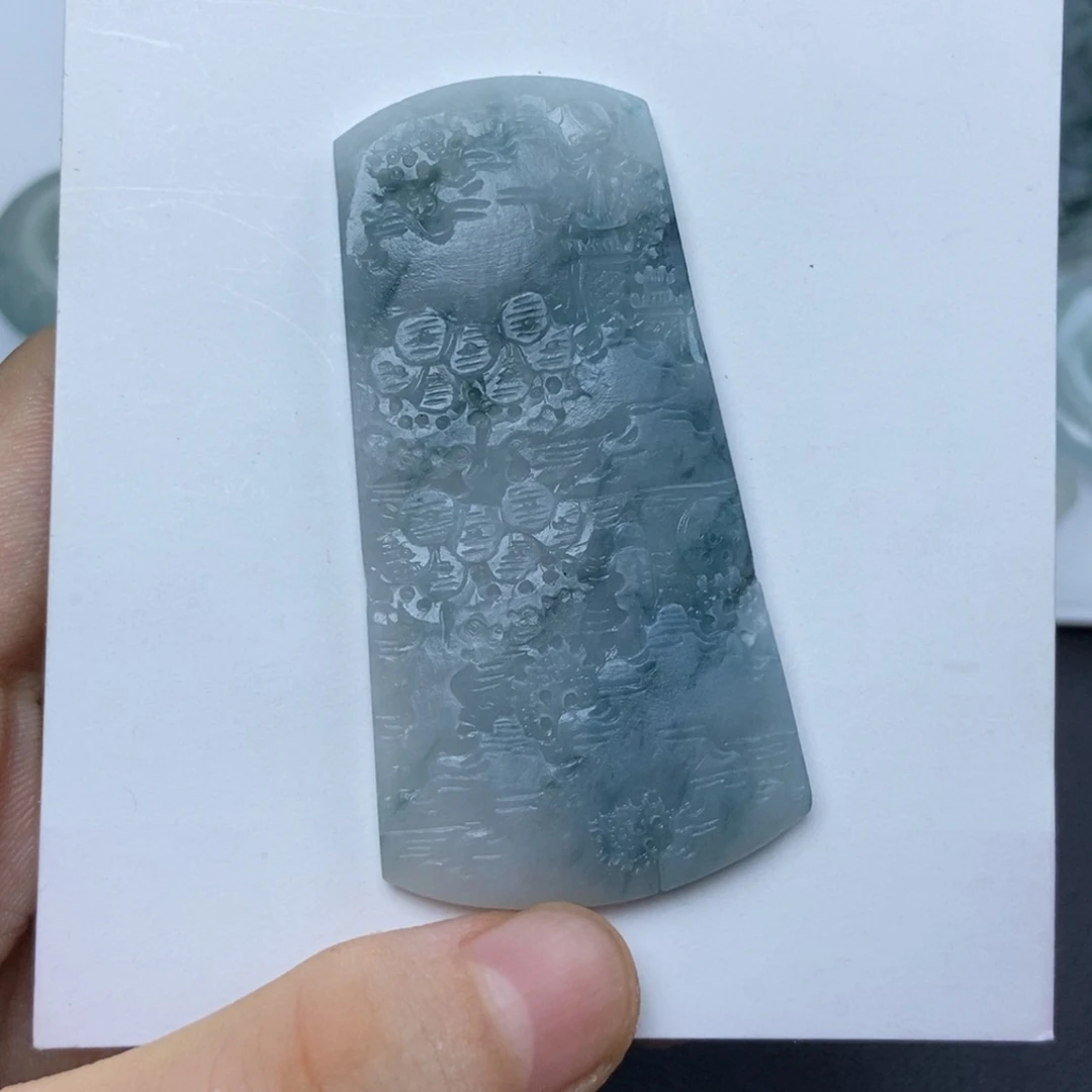 未镶嵌定制翡翠山水