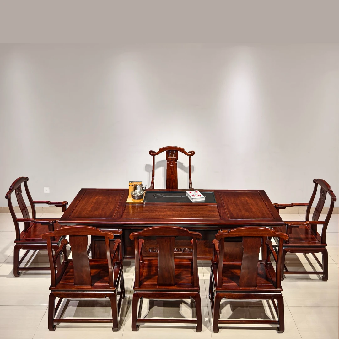 【南美酸枝国粹茶台】一桌五椅 新中式实木茶桌椅 会所别墅茶室必备