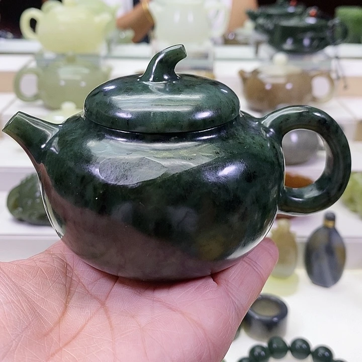 未镶嵌和田玉挂件茶壶190ml（微瑕）