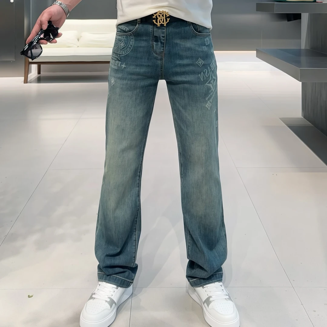 【VG轻奢】2025夏季高品质重工钢印时尚百搭直筒牛仔裤3620