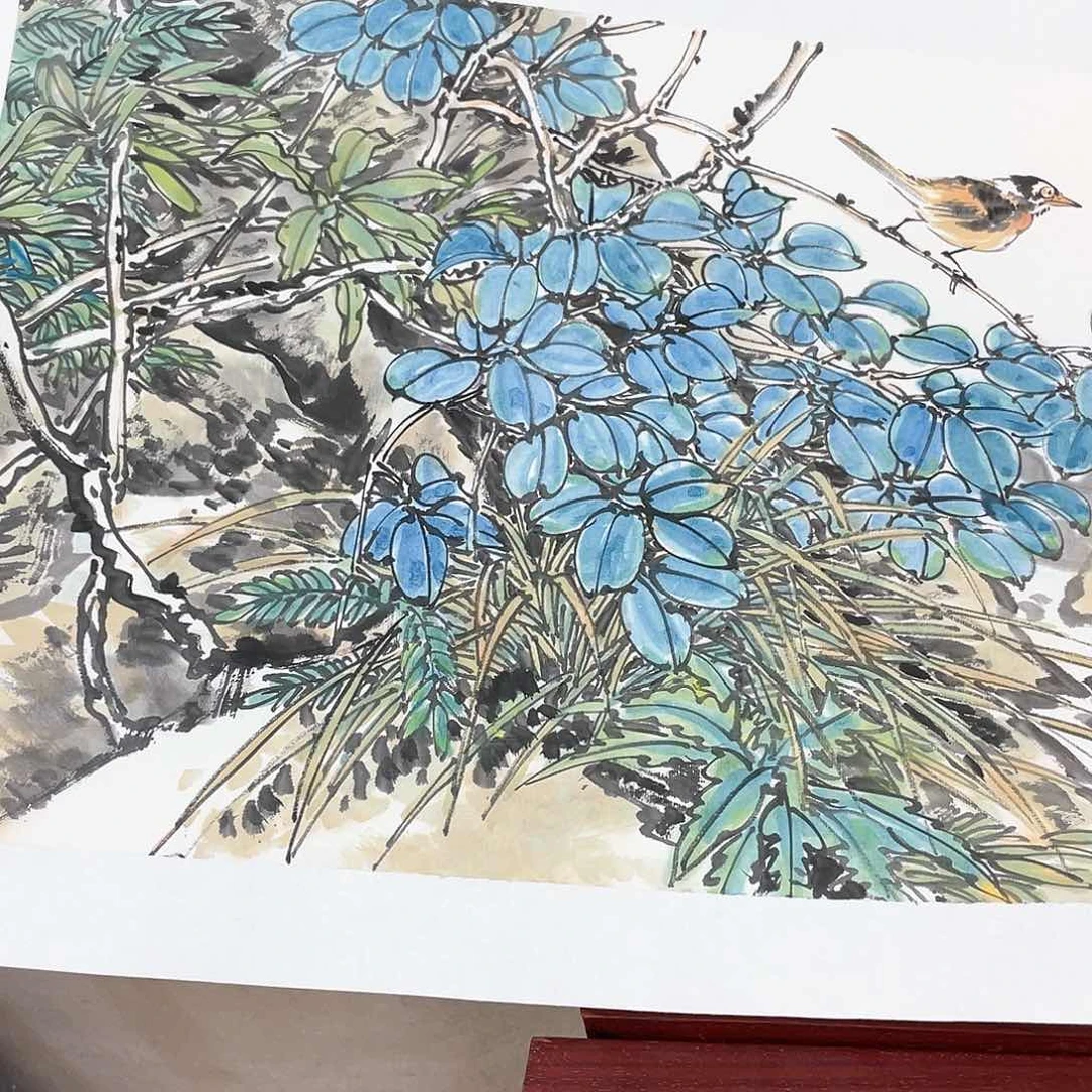 国画把门反锁门上一扇