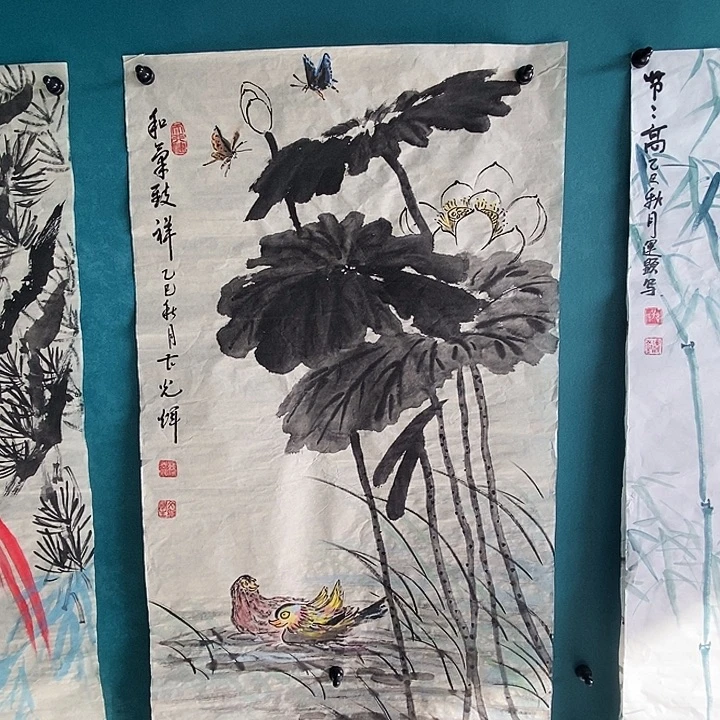 国画三尺手绘花鸟