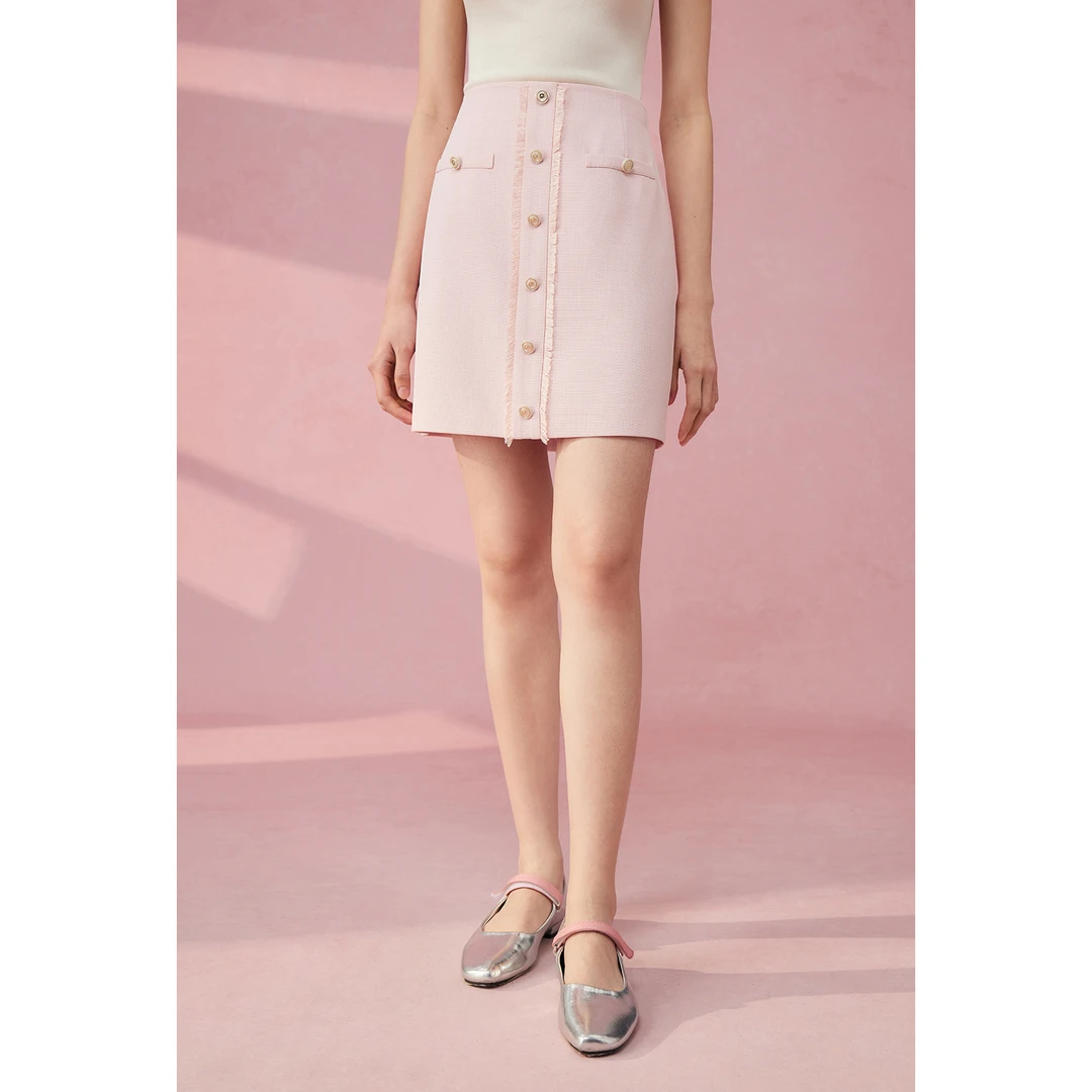 【诗语专属】MandyZhang流苏边半身裙女夏季包臀短裙MBQ0889