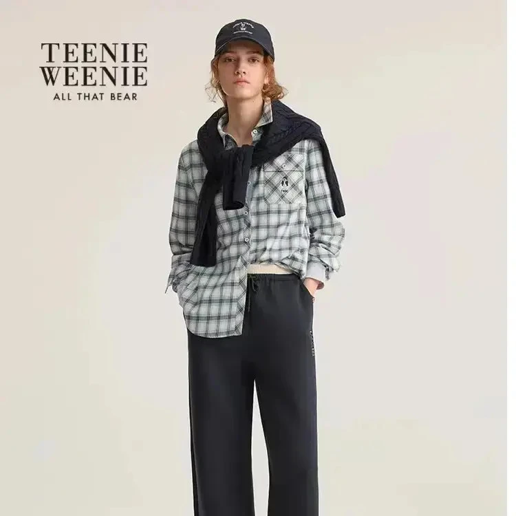 Teenie WeeniePOLO领薄款格纹衬衫上衣女TTYC254903P