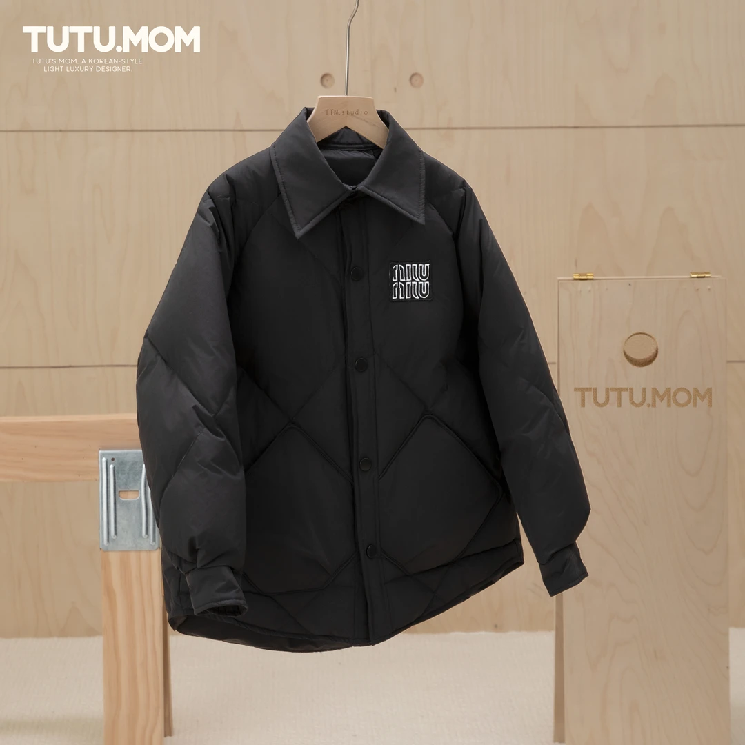 现货【潮酷轻羽绒外套】男童90白鸭绒羽绒服中大童亲子装外套潮牌