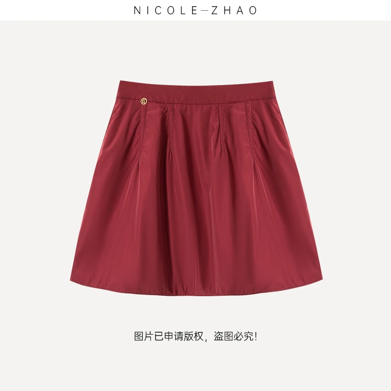 5NQD001【贵姐NICOLE】设计师高端定制时尚百搭半松紧腰短裙