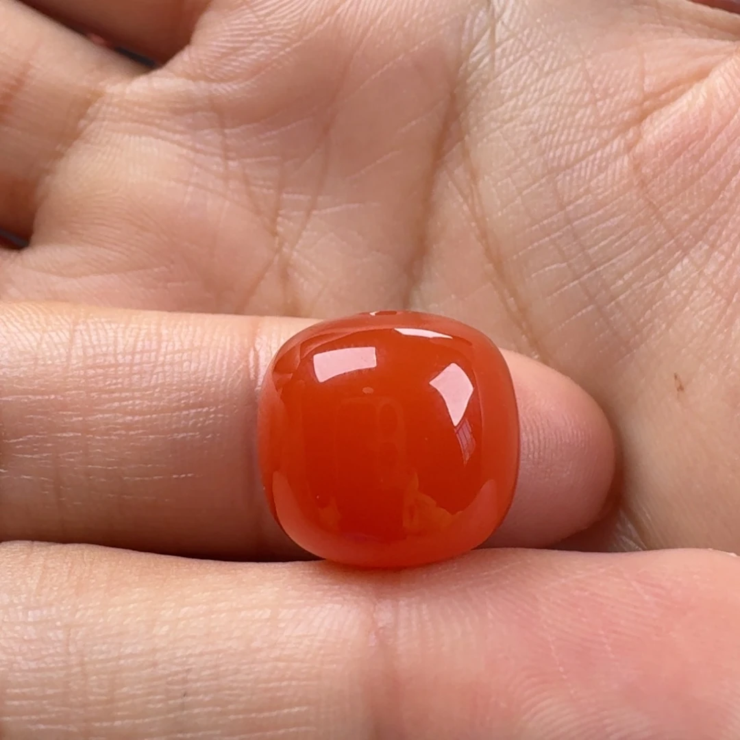 南红玛瑙未镶嵌柿子红老型14.1*13