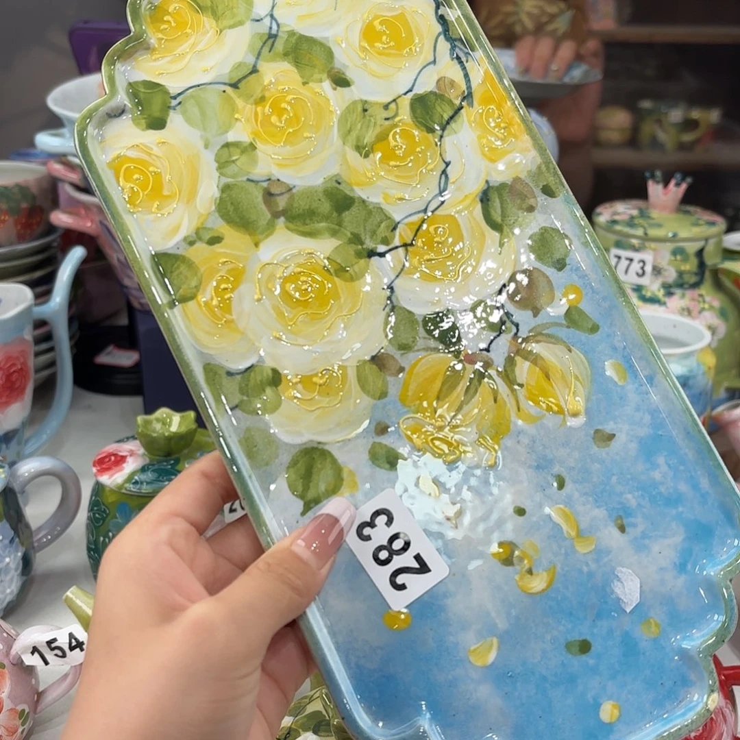 瓷片果****娜景德镇手绘高温釉下彩陶瓷茶具