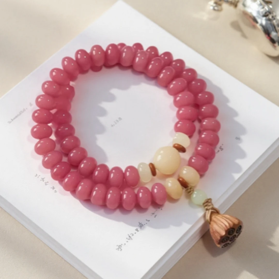 合金手链 胭脂红手串盘玩送礼闺蜜简约双圈百搭