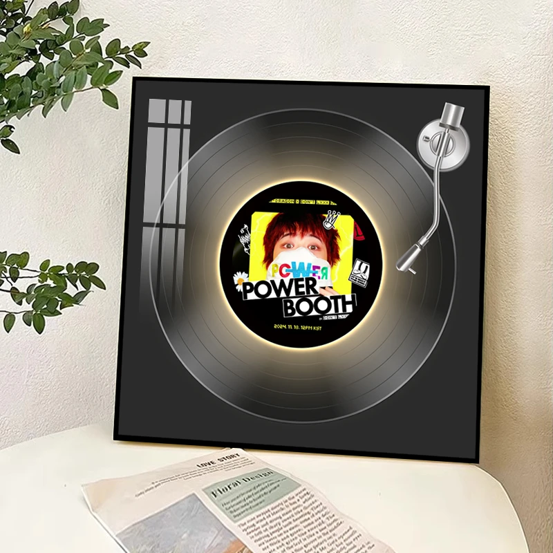 GD权志龙蓝牙音响装饰画卧室餐厅氛围装饰画黑胶唱片风格摆画