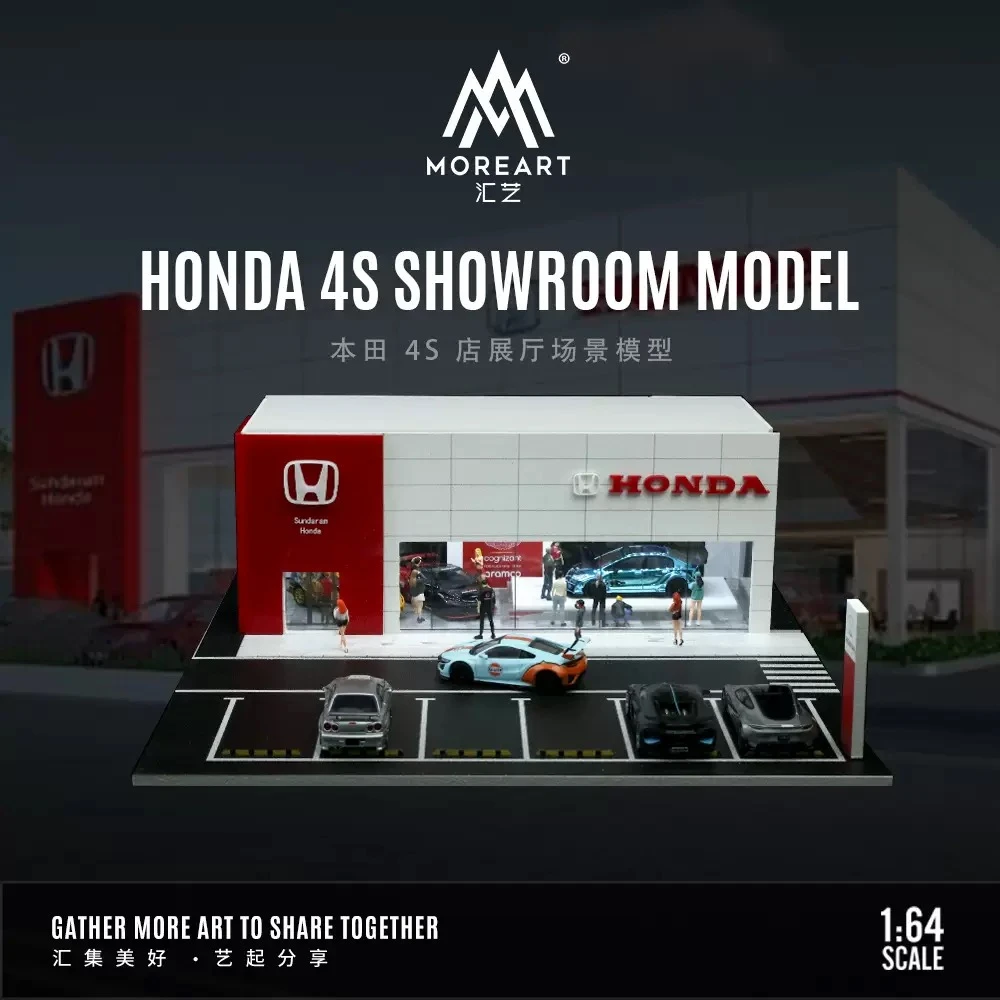1：64汽车展厅灯光场景玩具收纳展示盒