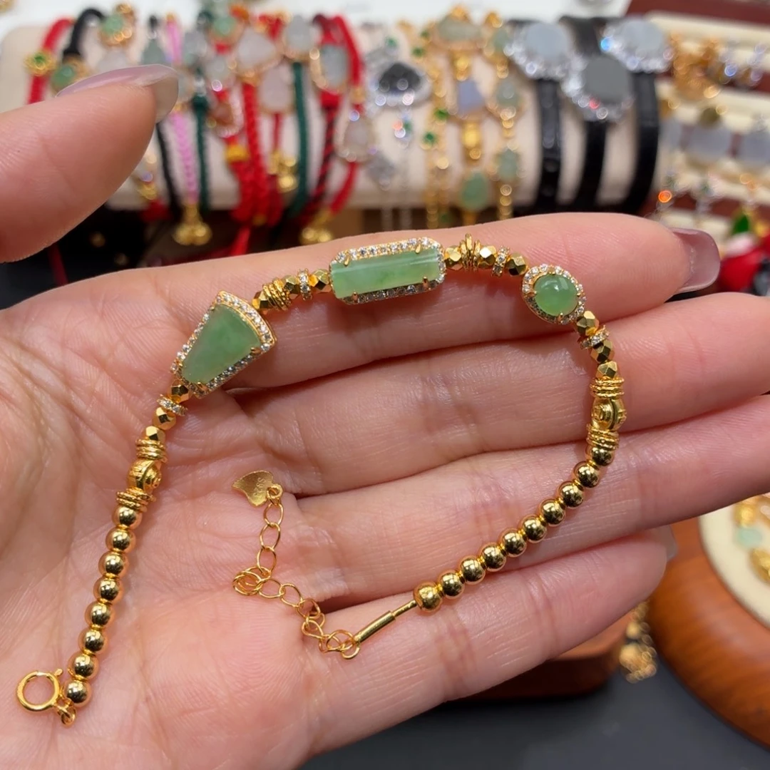 翡翠银S925镶嵌颈饰手链