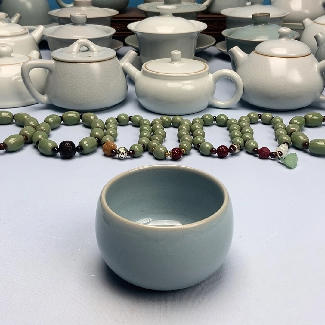 杯天青微蓝禅定原矿原釉原产地