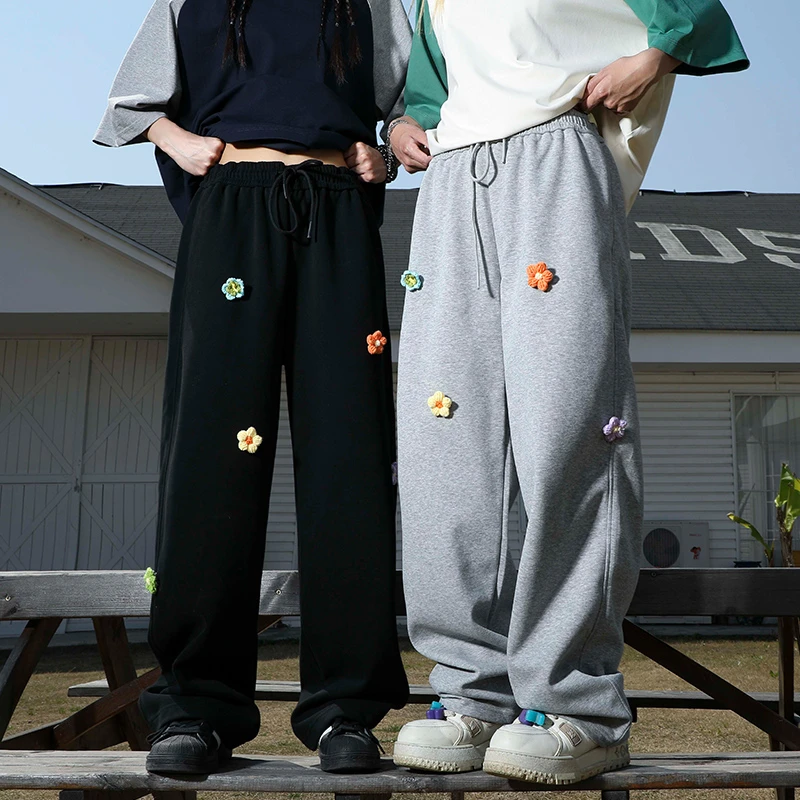 MANYSTON美式青少年运动裤子男款夏季垂感直筒卫裤宽松休闲百搭裤