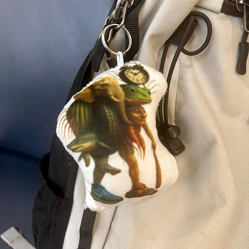 外国山海经融合怪毛绒语音挂件五帝王公仔发声钥匙扣玩具书包挂饰