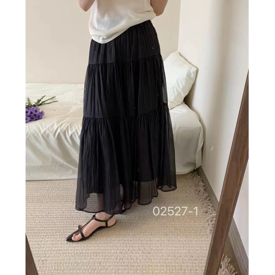 02527-1 WANGDAN  新款韩版珠光感薄款伞裙