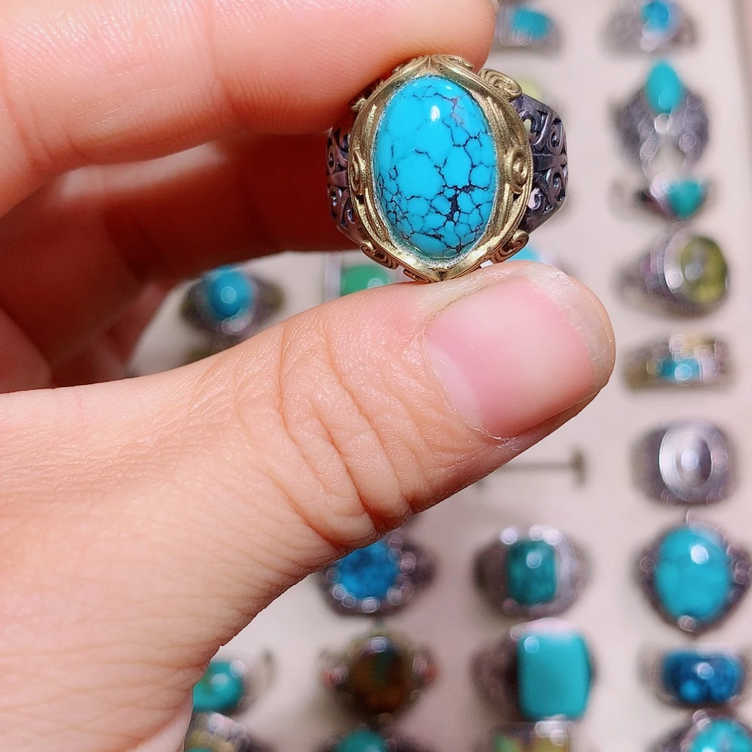 绿松石银S925镶嵌挂件