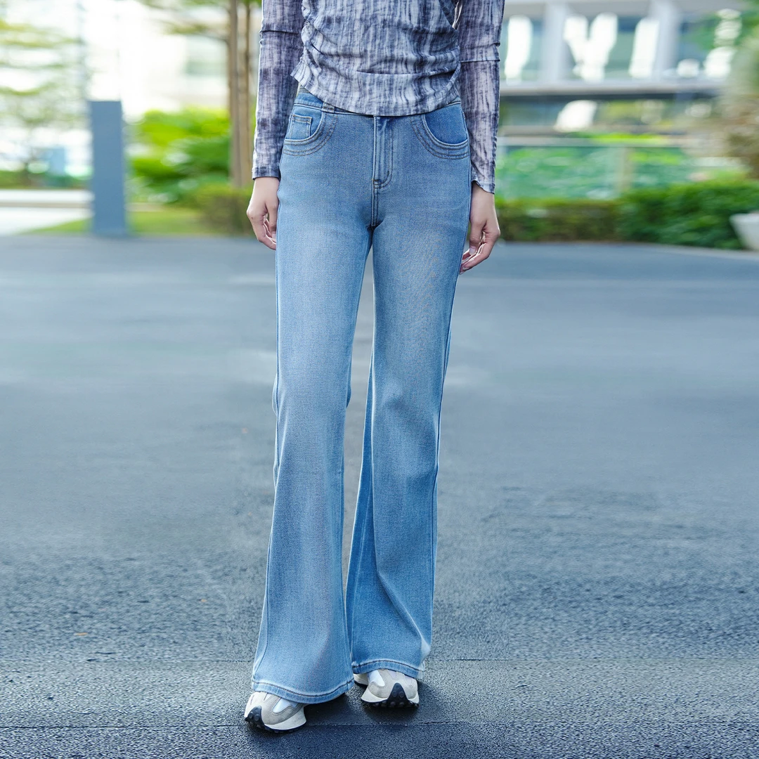 YAOLY姚领蓝色牛仔裤815N11682