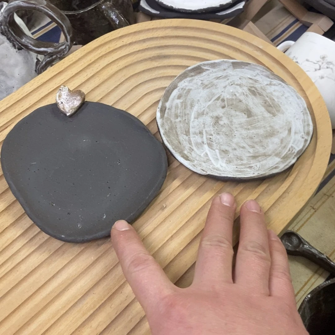 陶瓷手捏咖啡碟复古风