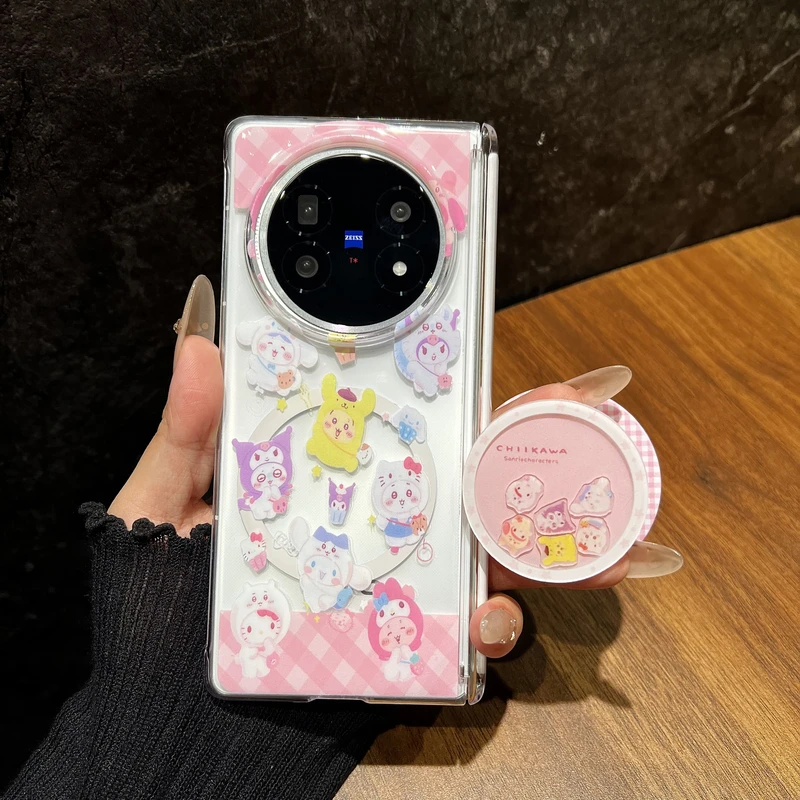 满屏卡通头套吉伊卡哇适用vivoxfold5折叠屏手机壳华为matex6磁吸