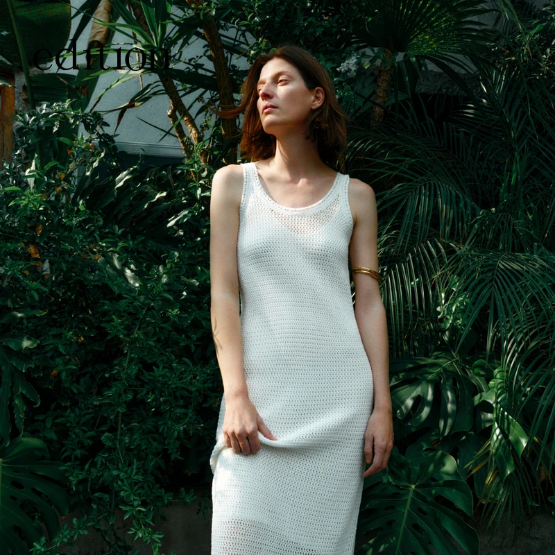 edition × SEA 联名系列2025夏新款波嬉风钩针连衣裙#EBE2DRS069