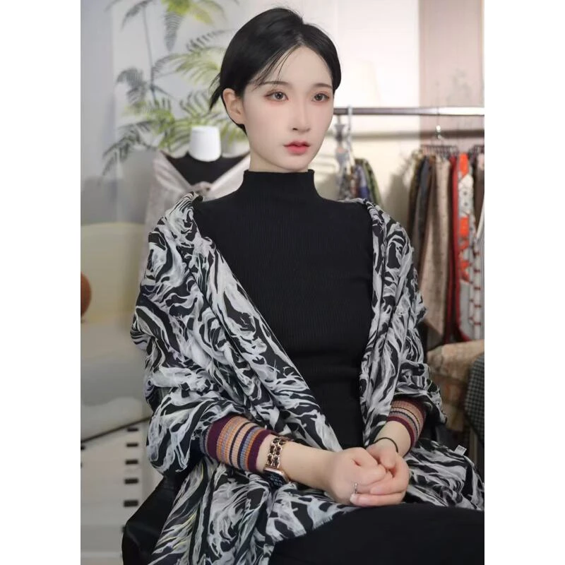 1-997  【烟影鎏光】 新款磨毛鎏金180*80尺寸长巾丝巾 围巾