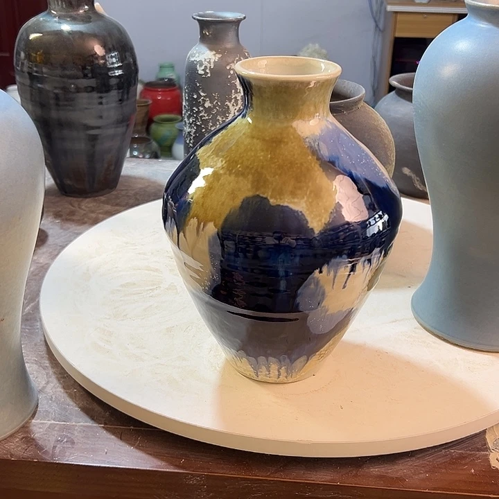 江***雪花瓶白泥摆件 376