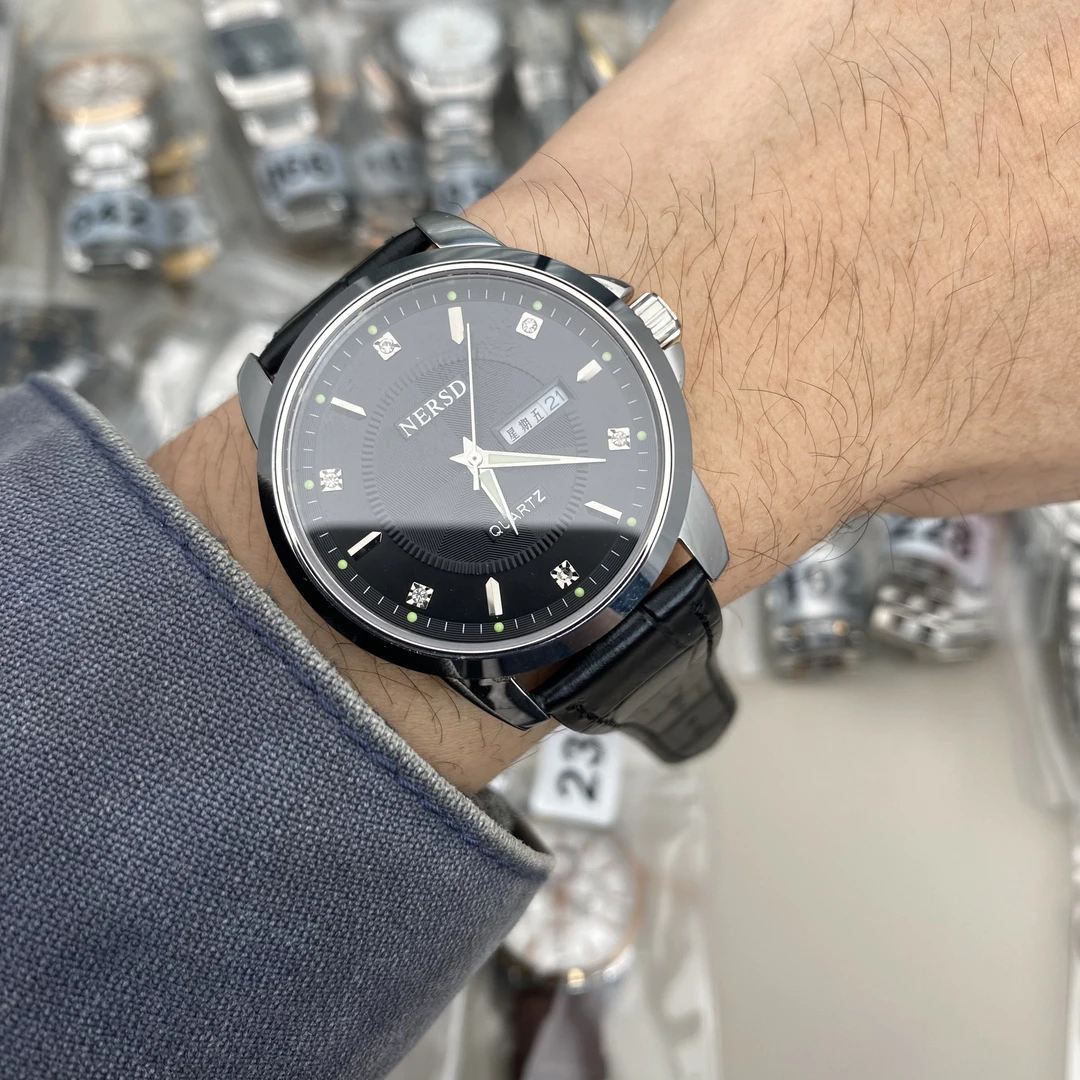 耐尔斯顿进口石英男表防水蓝宝石镜面精钢日历撤柜少量库存高品质